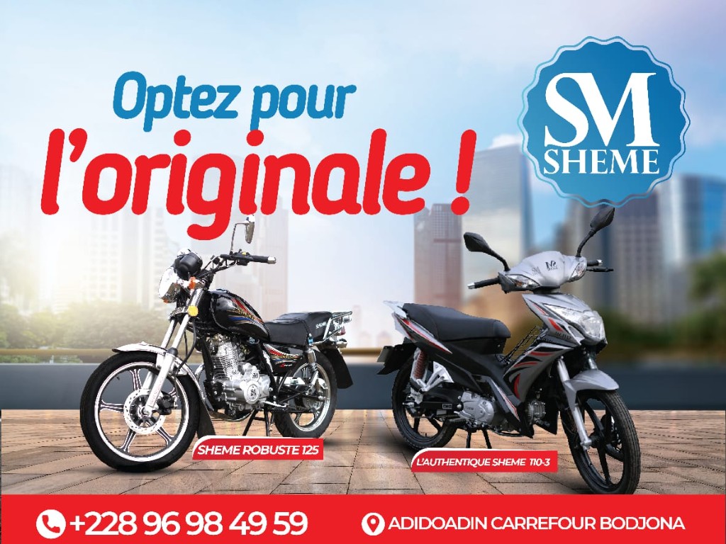 Motos SHEME devant Lomé — Optez pour l'originale !